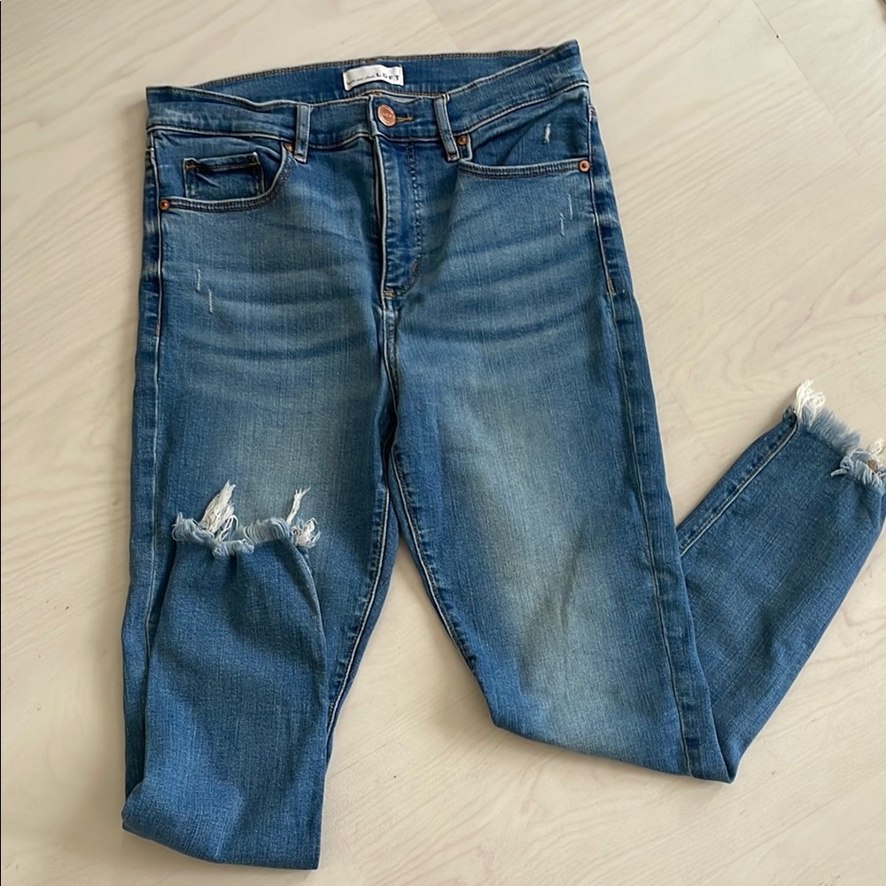 LOFT Jeans size 29/8 with raw edges